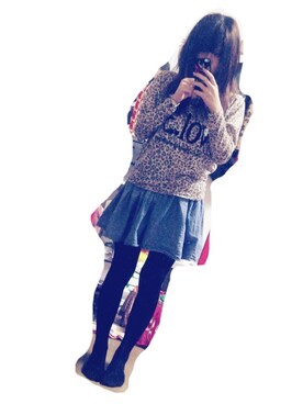 「one way（ワンウェイ）のアイテム（Tシャツ/カットソー、ブラウン系）」を使った、ﾚ ｲ ﾁ ｪ ﾙ .♡さん（レディース・159cm）の春コーディネート