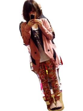 「INGNI（イング）のアイテム（その他パンツ、オレンジ系）」を使った、ﾚ ｲ ﾁ ｪ ﾙ .♡さん（レディース・159cm）の春コーディネート