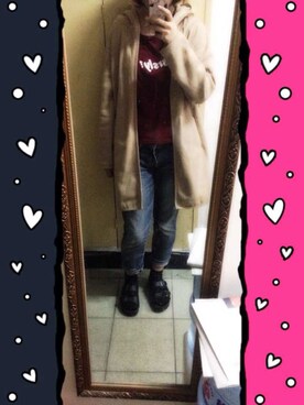 「chocol raffine robe（ショコラフィネローブ）のアイテム（ピーコート）」を使った、-Sayu-さん（レディース・163cm）の秋コーディネート