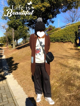 「coca（ANDEX shoes product）（コカ）のアイテム（パンツ）」を使った、Miiさん（レディース・161cm）の冬コーディネート