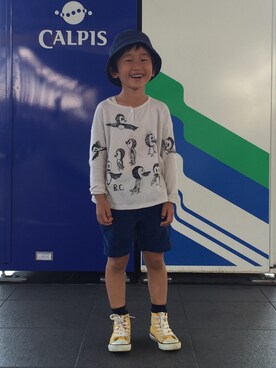 「H&M（エイチ・アンド・エム）のアイテム（ハット）」を使った、oliveさん（キッズ・120cm）の秋コーディネート