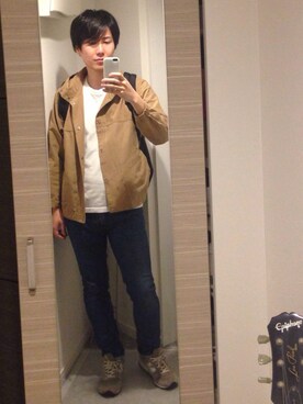 「YAECA（ヤエカ）のアイテム（ブルゾン）」を使った、チャペルさん（メンズ・175cm）の春コーディネート