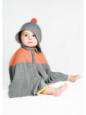 「アイテム（ポンチョ）」を使った、babybabyさん（キッズ・70cm）の秋コーディネート