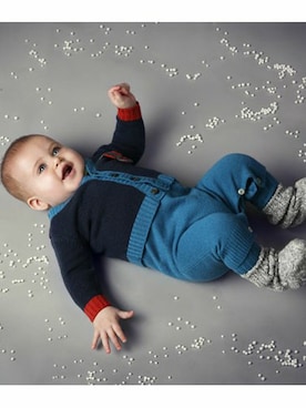 「アイテム（カーディガン/ボレロ）」を使った、babybabyさん（キッズ・70cm）の秋コーディネート