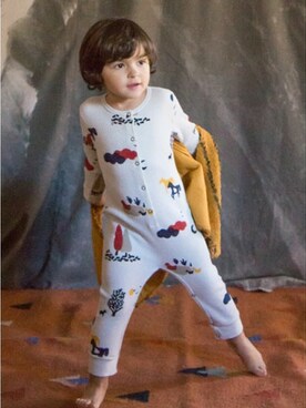 「アイテム（ロンパース）」を使った、babybabyさん（キッズ・95cm）の秋コーディネート