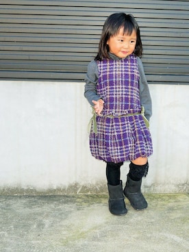 「アイテム（ワンピース）」を使った、babybabyさん（キッズ・100cm）の冬コーディネート