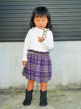 「アイテム（ワンピース/ドレス）」を使った、babybabyさん（キッズ・100cm）の冬コーディネート