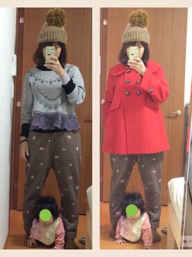 「FCUK（フレンチコネクション）のアイテム」を使った、なちゲノムさん（レディース・156cm）の冬コーディネート