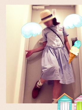 「チェックワンピース」｜「アイテム（浴衣）」を使った、なちゲノムさん（レディース・156cm）の夏コーディネート