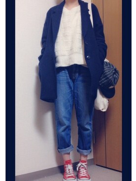 「POU DOU DOU（プードゥドゥ）のアンゴラニットパイルチェックプルオーバー（ニット/セーター）」を使った、rina248さん（レディース・163cm）の冬コーディネート