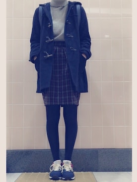 「コクーンスカート」｜「アイテム（ダッフルコート）」を使った、rina248さん（レディース・163cm）の冬コーディネート