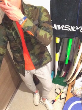 「スエット」｜「アイテム（ミリタリージャケット）」を使った、taku8さん（メンズ・175cm）の春コーディネート