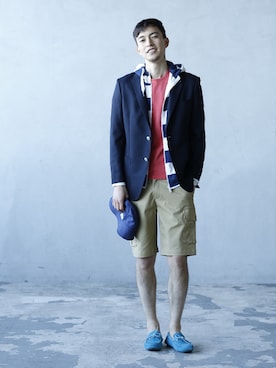 「アイテム（テーラードジャケット）」を使った、TRANSCONTINENTS　本社さん（メンズ・185cm）の春コーディネート