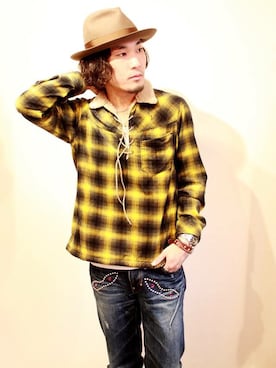 「n(n) BY NUMBER (N)INE（エヌエヌバイナンバーナイン）のアイテム（トップス）」を使った、tenderさん（メンズ・178cm）の冬コーディネート