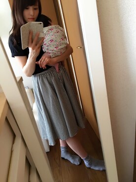 「selectshop moca（セレクトショップモカ）のアイテム」を使った、hitomiさん（レディース・157cm）の夏コーディネート