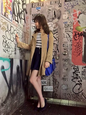 「INGNI（イング）のアイテム（スカート、ブルー系）」を使った、ANNABOOOPさん（レディース・164cm）の春コーディネート