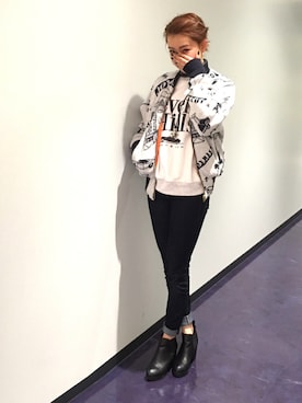 「JOYRICH」｜「アイテム（その他アウター）」を使った、miuchさん（レディース・163cm）の冬コーディネート