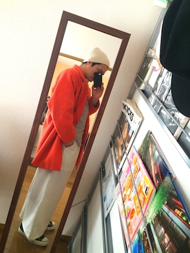 「アイテム（チェスターコート）」を使った、マシュマロさん（メンズ・171cm・20代）の春コーディネート