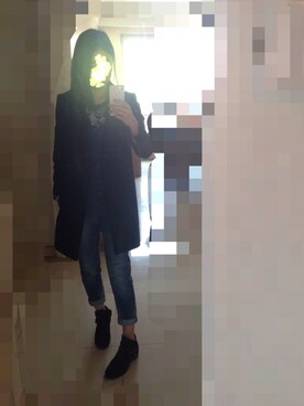 「EMODA（エモダ）のアイテム（ニット/セーター、ブラック系）」を使った、Haruさん（レディース・163cm）の春コーディネート