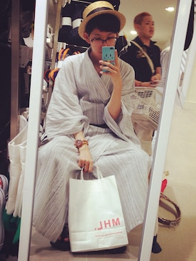 「UNIQLO（ユニクロ）のアイテム（浴衣）」を使った、m@s@fumiさん（メンズ・173cm）の夏コーディネート