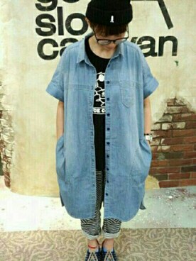 「go slow caravan」｜「アイテム（ワンピース/ドレス）」を使った、ほーりーさん（レディース・163cm）の夏コーディネート