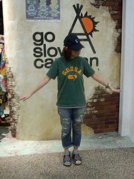 「Good On（グッドオン）のアイテム」を使った、ほーりーさん（レディース・163cm）の夏コーディネート