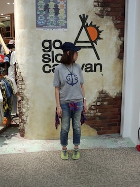 「FIDELITY（フィデリティ）のアイテム」を使った、ほーりーさん（レディース・163cm）の夏コーディネート