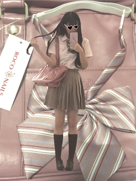 「女子高生」｜「アイテム（その他）」を使った、あめ(17)さん（レディース・165cm）の夏コーディネート