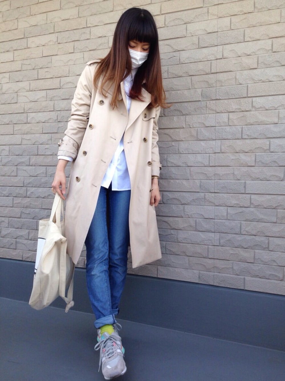 「Another Edition」｜「Another Editionのadidas ZX700 AE SP（スニーカー、グレー系）」を使った、yuiさん（レディース・153cm）の春コーディネートの1枚目の写真