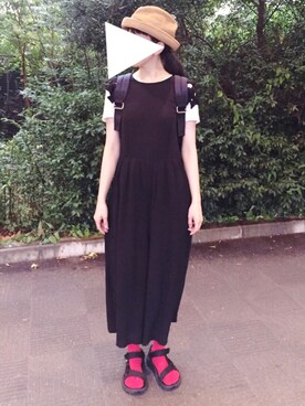 「KIKKA THE DIARY OF（キッカ　ザ　ダイアリー　オブ）のアイテム（つなぎ/オールインワン）」を使った、yuiさん（レディース・153cm）の夏コーディネート