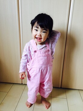 「Carter's（カーターズ）のアイテム（サロペット/オーバーオール）」を使った、sumire さん（キッズ・70cm）の春コーディネート