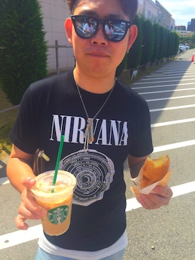 「NIRVANA（ニルヴァーナ）のアイテム」を使った、坂口稜也さん（レディース・168cm）の夏コーディネート