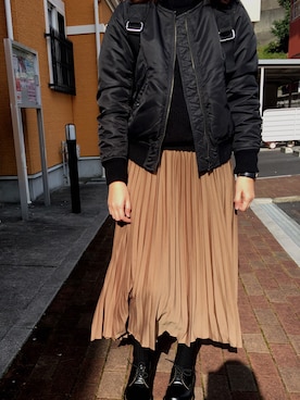 Yuka Shibataさん（レディース・158cm）の冬コーディネート