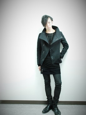 「アイテム（イヤリング）」を使った、TsubasaKobayashiさん（メンズ・173cm）の冬コーディネート