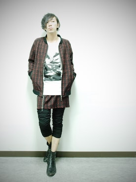「パンク」｜「アイテム（ブルゾン）」を使った、TsubasaKobayashiさん（メンズ・173cm）の秋コーディネート
