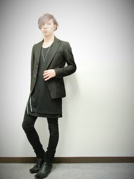 「MiDiom（ミディオム）のCube Necklace（ネックレス）」を使った、TsubasaKobayashiさん（メンズ・173cm）の春コーディネート