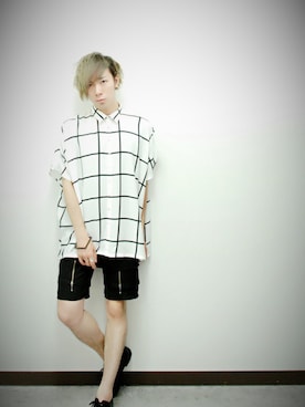 「アイテム（バングル/リストバンド）」を使った、TsubasaKobayashiさん（メンズ・173cm）の夏コーディネート