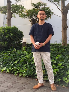 「Vlas Blomme（ヴラスブラム）のアイテム」を使った、mascoさん（メンズ・163cm）の夏コーディネート