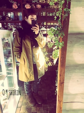 「アイテム（ステンカラーコート）」を使った、O*shiRin.and.Sou*さん（レディース・154cm）の冬コーディネート