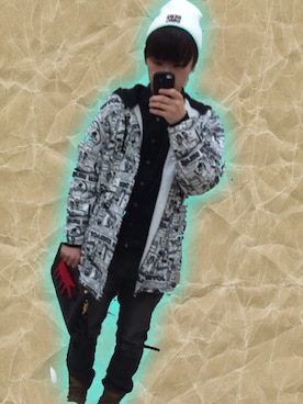 「JOYRICH」｜「アイテム（ニットキャップ/ビーニー）」を使った、유타(ゆうた)さん（メンズ・166cm）の冬コーディネート