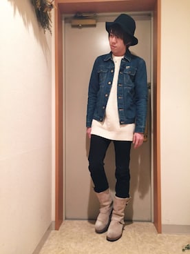 「ブーツインスタイル」｜「アイテム（ジャケット/アウター）」を使った、ムラジュンさん（メンズ・172cm）の春コーディネート