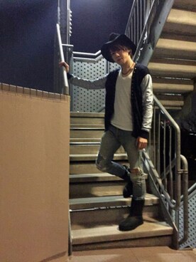 「BRING ON THE NOISE（ブリングオンザノイズ）のアイテム」を使った、ムラジュンさん（メンズ・172cm）の春コーディネート