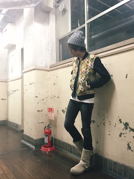 「ブーツインスタイル」｜「アイテム（ジャケット/アウター）」を使った、ムラジュンさん（メンズ・172cm）の春コーディネート