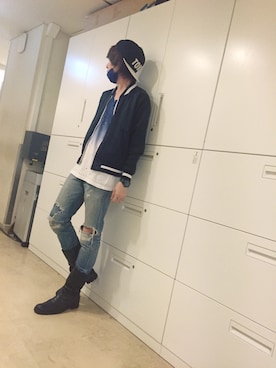 「ブーツインスタイル」｜「アイテム（ジャケット/アウター）」を使った、ムラジュンさん（メンズ・172cm）の春コーディネート