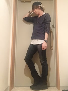 「ブーツインスタイル」｜ムラジュンさん（メンズ・172cm）の秋コーディネート