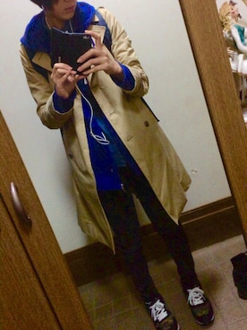 「学校」｜「アイテム（トレンチコート）」を使った、shimaさん（レディース・169cm）の春コーディネート