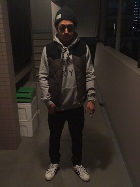 「BEN DAVIS（ベンデイビス）のアイテム（ダウンベスト）」を使った、kotaさん（メンズ・170cm）の秋コーディネート