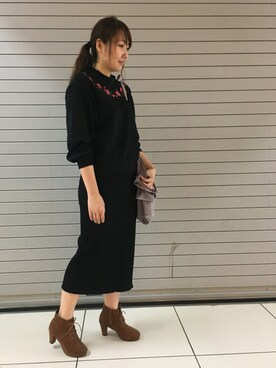 「アイテム（ブーティ）」を使った、zoosheさん（レディース・168cm・20代）の秋コーディネート