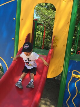 「LIHUA'kidsのアイテム（ソックス/靴下、ホワイト系）」を使った、絵梨さん（レディース）の夏コーディネート