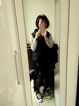 「花見」｜「アイテム（その他アウター）」を使った、MiKi☆さん（レディース・156cm）の春コーディネート